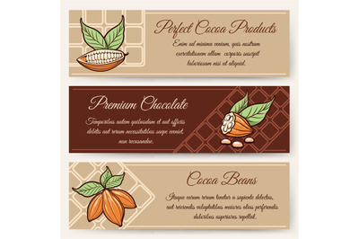 Chocolate and cocoa banner templates