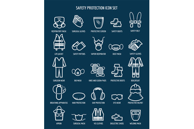 Work health and occupational safety icons