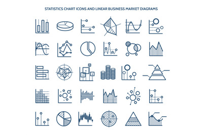 Statistics chart icons