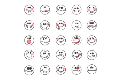 Hand drawn doodle emoticons