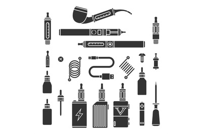 Vaping vector icons