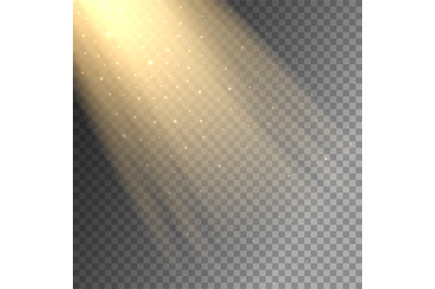 Ray of light on transparent background