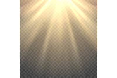 Vector sunlight on transparent background