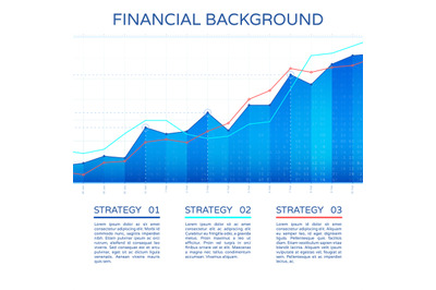 Growth chart economy concept. Statistics business graph vector financi