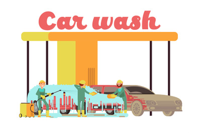 Car wash services promotional marketing vector background