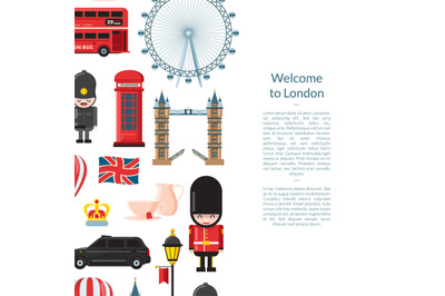 Vector cartoon London sights banner