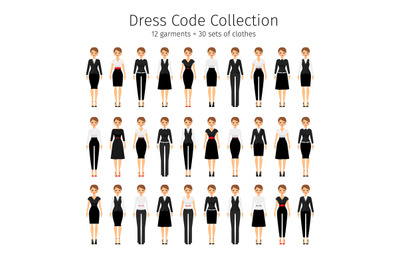 Business woman vector set