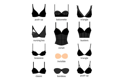 Bra vector icons set