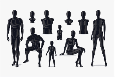 Mannequins vector set