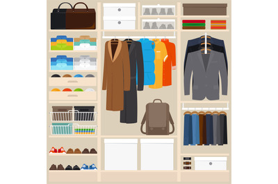 Clothes wardrobe vector illustration