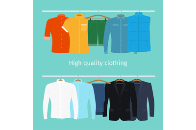 Mens clothes on hangers