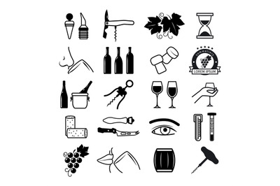 Tasting wine icons