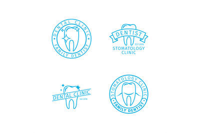 Dental clinic line logo templates