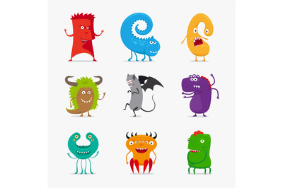 Cartoon cute vector monsters