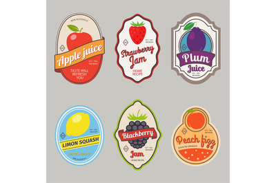 Retro fruit posters or labels