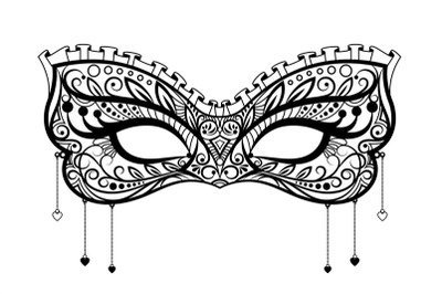 Elegant carnival black lace mask