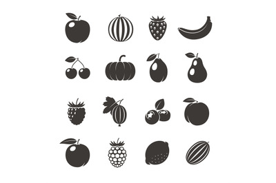 Vector Fruits Black Icons