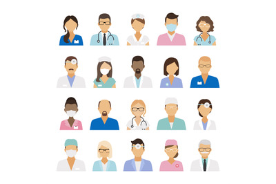 Medical staff icons