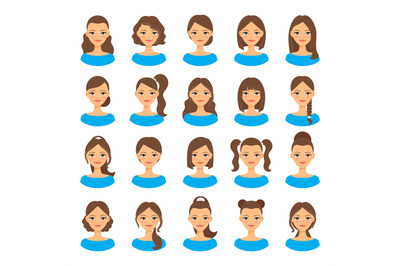 Women various hair styles