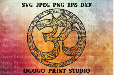 Om symbol SVG, Zentangle SVG, Yoga svg, Mandala svg, Cricut