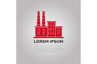 Red factory logo design - industry logo template