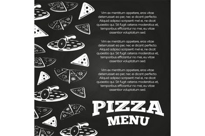 Chalkboard pizza menu poster - fast food banner design