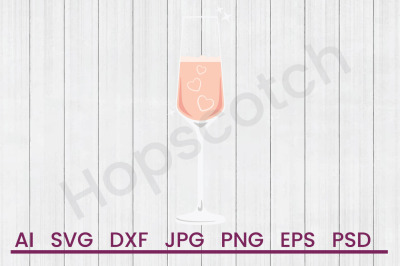 Wine Glass - SVG File, DXF File