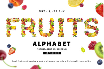 Fruits and berries alphabet