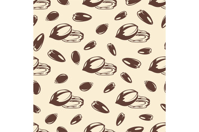Nuts and seeds vintage seamless pattern