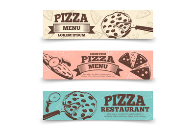 Pizza menu banners template - food vintage banners