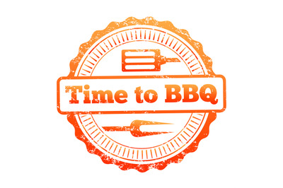 Time to BBQ colorful label design