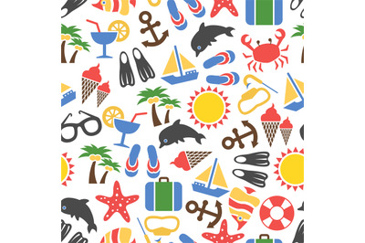 Colorful summer vacation seamless pattern