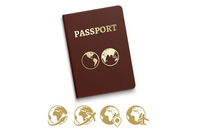 Red cover passport and travel