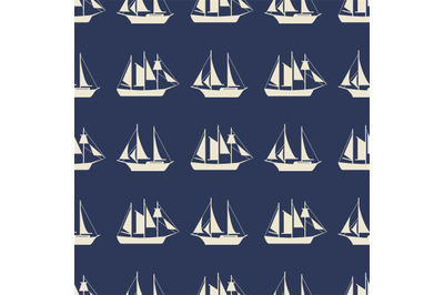Simple sailboat or ships seamless pattern design