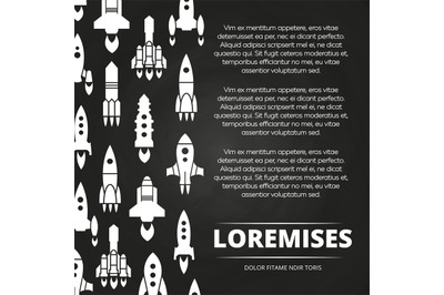 Rockets, shuttle and spaceships poster or background