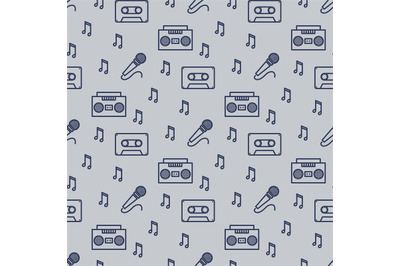 Retro musician seamless pattern design