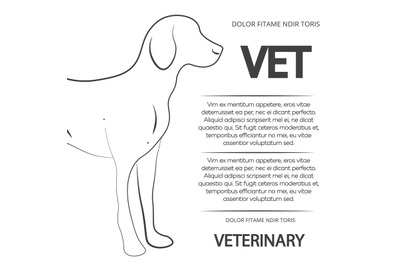 Veterinary poster design with line dog