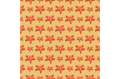 Abstract summer background with red starfish - seastar seamless patter