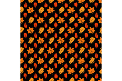 Bright maple and oaks leaves seamless pattern