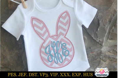 Easter Bunny Head Applique Design dst&2C; exp&2C; hus&2C; jef&2C; pes&2C; sew&2C; vip&2C; v