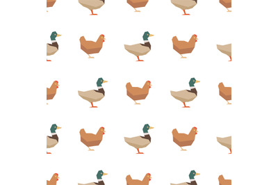 Ducks and chickens seamless pattern