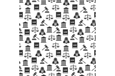 Law and justice seamless pattern