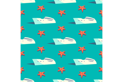 Yacht travel seamless pattern