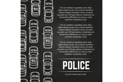 Chalkboard police poster with cars design