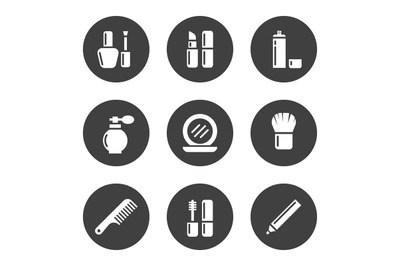 Decorative cosmetic icon set