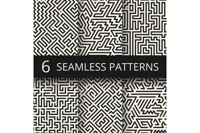 Techno graphic line seamless textures. Modern stripes fashion design b