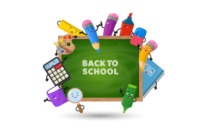 Back to school vector background. Education concept with school suppli