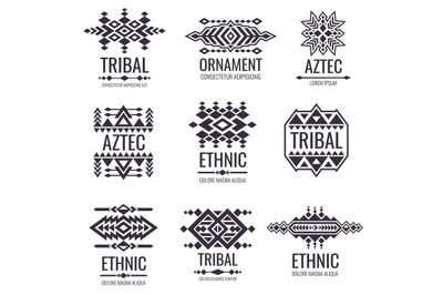Tribal aztec vector pattern. Indian graphics for tattoo designs