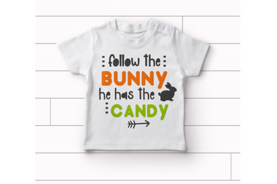Follow the Bunny Kids Easter Svg Cut File