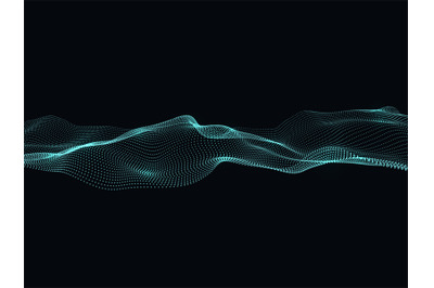 Digital flow of particles. Abstract wave vector background